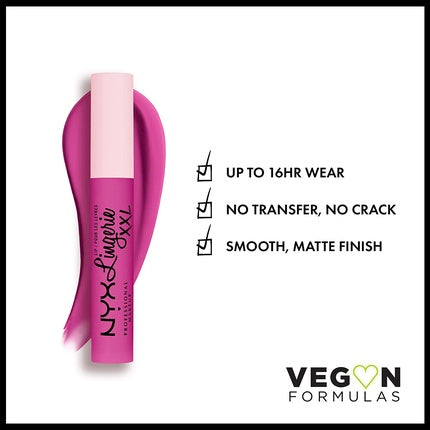 NYX Professional Makeup Lip Lingerie XXL Matte Liquid Lipstick Knockout Bubblegum Pink 0.13 Fl Oz