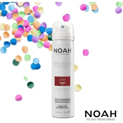 NOAH Natural Red Temporary Hair Dye Root Concealer Spray with Vitamin B5 Colour 75ml