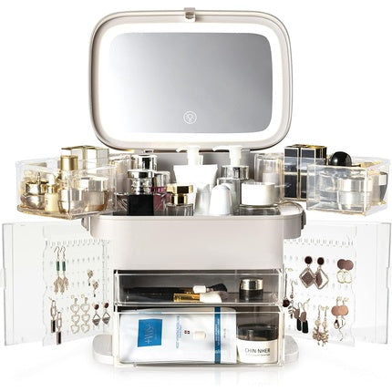 Rio Ultimate Beauty Storage Vanity Case with Touch Dimmable Mirror