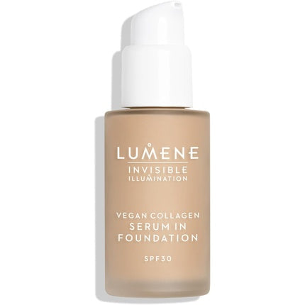 LUMENE Invisible Illumination Tinted Serum Foundation SPF30 with Vegan Collagen Serum and Hyaluronic Acid Shade 4 30ml