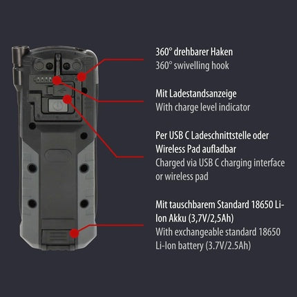 Brennenstuhl Professional Rechargeable LED Inspection Light HL 1000 ACW Work