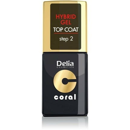Delia Cosmetics Coral Hybrid Gel Nail Polish Top Coat 11ml