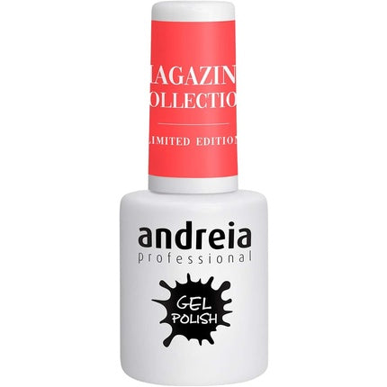Andreia Semi-Permanent Nail Gel Polish for UV/LED Lamp Intense Shine and 4 weeks Lasting Varnish Magazine Collection MZ3 Neon Coral 10.5ml