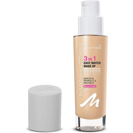 Manhattan 3-in-1 Easy Match Make Up Foundation Soft Beige