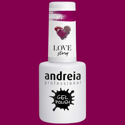 Andreia Semi-Permanent Nail Gel Polish for UV/LED Lamp Intense Shine and 4 weeks Lasting French Manicure Nail Gel Varnish Colour 302 Red Shades of Purple 10.5ml