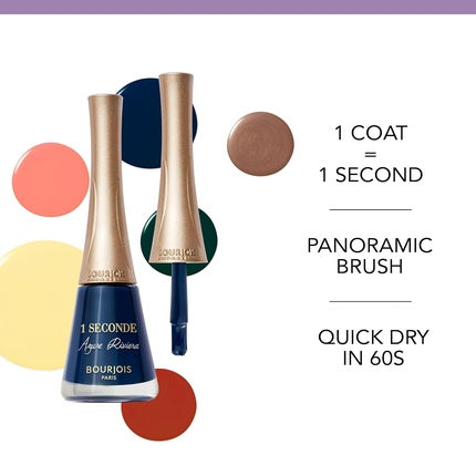 Bourjois French Riviera Collection 1 Second Nail Polish 57 Azure Riviera 9ml