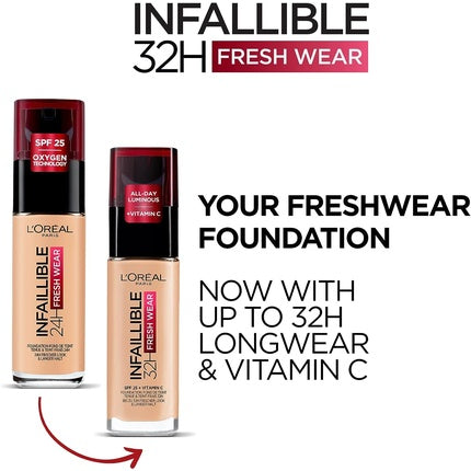 L'Oreal Infallible 24h Fresh Wear Foundation Long-Lasting Face Foundation 110 Vanilla Rose 30ml