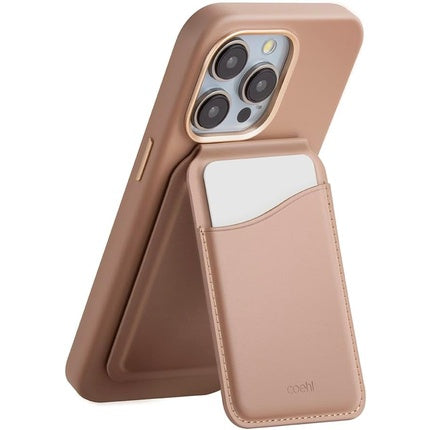 Coehl Esme Magnetic Cardholder with Mirror and Stand Dusty Nude