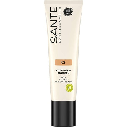 SANTE Naturkosmetik Hydro Glow BB Cream 02 Medium Dark with Hyaluron & Organic Extracts Vegan 30ml