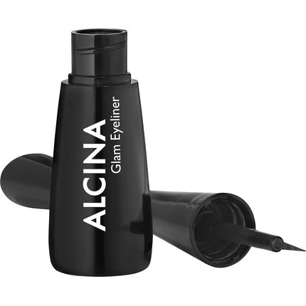 ALCINA Glam Eyeliner Silvergrey Liquid Eyeliner with Shimmering Finish Special Applicator 2-in-1 Eyeliner and Eyeshadow