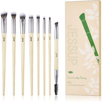 Jessup Eyeshadow Brush Set 8pcs Eye Makeup Brushes Premium Cruelty-Free Blending Concealer Eyebrow Eyeliner Spoolie Kit T328