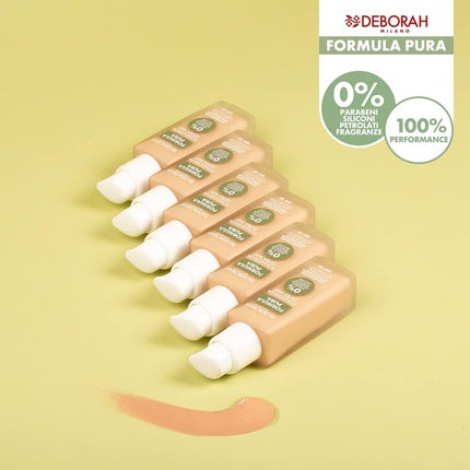 Deborah Milano Foundation Pure Extra Mat SPF 20 with Natural Ingredients 05 Amber Matting Anti-Shine and Seboregulating Gives Smooth Matte Skin 30ml