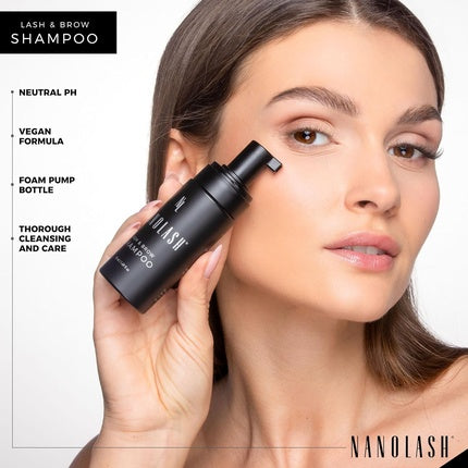 Nanolash Lash & Brow Shampoo 50ml Cleansing Shampoo for Eyelashes and Eyebrows Eyelash Foam Eyelash Extension Cleanser