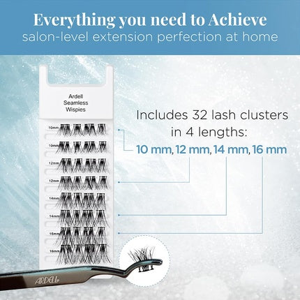 Ardell Seamless Extensions Refill Kit Wispies 32 Assorted Lengths Customizable DIY Underlash Clusters for Natural Volume & Length Knotless Design 1 Count