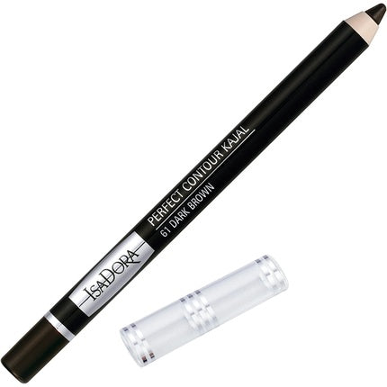 IsaDora Perfect Contour Kajal Brown Eyeliner Pencil Soft Intense Hypoallergenic Long Lasting Eye Liner 61 Dark Brown