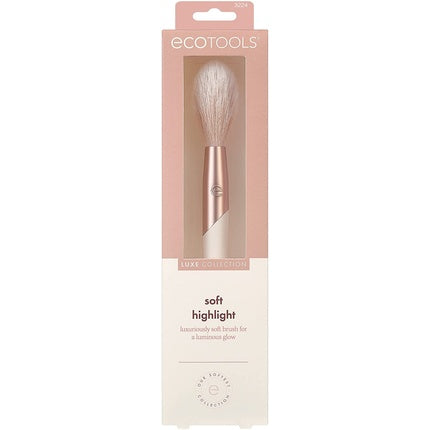 EcoTools Luxe Soft Highlighter Makeup Face Powder Brush Luminous Glow Pink