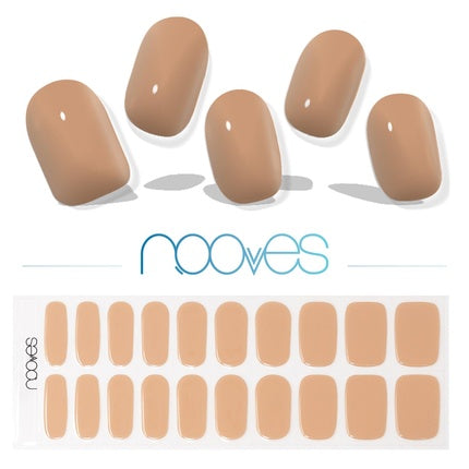 NOOVES NAILS Premium Precured Gel Nail Foils Cru au Soleil Brown Half-Cured Gel Nail Strips Semi-Permanent Gel Stickers