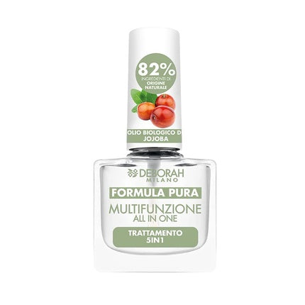Deborah Milano All-in-One Multifunctional Nail Polish for Primer and Top Coat with Natural Ingredients and Organic Jojoba Oil 8.5ml