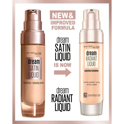 Maybelline Dream Radiant Liquid Hydrating Foundation with Hyaluronic Acid and Collagen 03 True Ivory