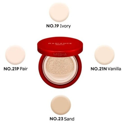 Missha Radiance Perfect Fit Cushion Foundation SPF50+ PA+++ 0.52oz No.19 Ivory