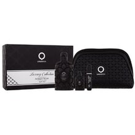 Orientica Luxury Collection Amber Noir Gift Set - 80 Ml Eau De Parfum Miniature And 75 Ml Refillable Bottle With Cosmetic Pouch