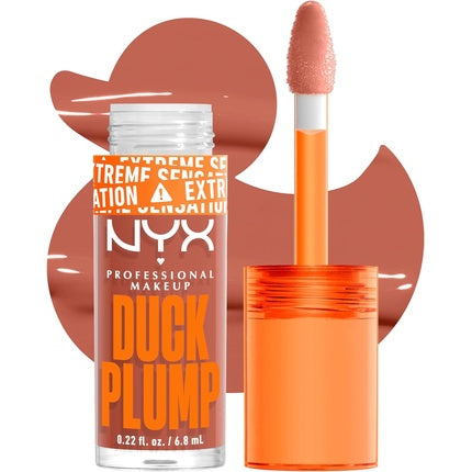 NYX Professional Makeup Lip Plumping Gloss Intense Colour High Pigmentation Extreme Shine Finish Infused with Spicy Ginger Vegan Formula Duck Plump Apri Caught