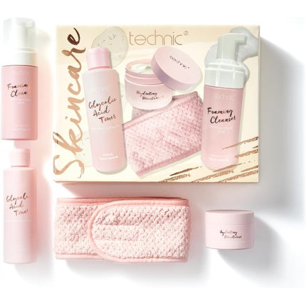 Technic Skincare Gift Set 3 Step Daily Routine Cleanser Toner Moisturiser Spa Headband Vegan and Cruelty Free