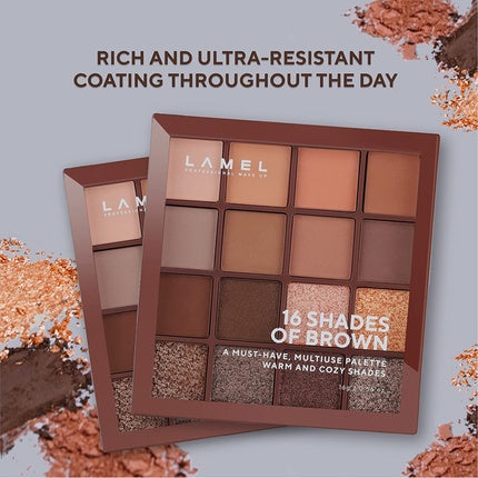 Lamel Eyeshadow Palette 16 Universal Brown Shades - Cruelty-Free