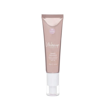 Wakeup Cosmetics Sweet Radiance Liquid Foundation SPF 20 Moisturizing with Radiant Effect Color 01 Almond 30g