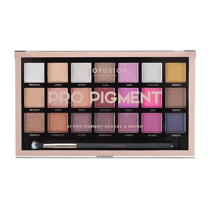 Profusion Cosmetics Pro Pigment Eyeshadow Palette with 21 Shades