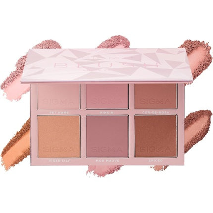 Sigma Beauty Blush Palette Matte and Shimmer Blush Palette with 6 Hues Vegan Buttery Soft Pressed Powder Blush Compact