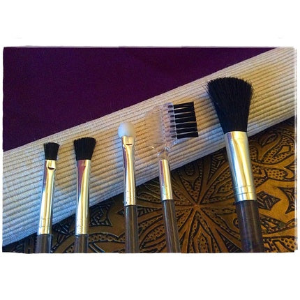 Elina Cosmetic Makeup Brush Set 5 Pieces Clear Dark