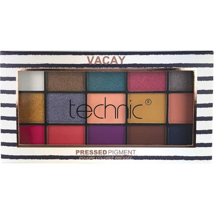 Technic Eyeshadow Palette 15 Pressed Pigment Vacay Shimmer Matte Eye Shadow