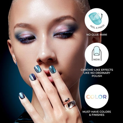 KISS imPRESS No Glue Mani Press-On Nails Color FX Levels Dark Pink Short Size Squoval Shape Includes 30 Nails Prep Pad Instructions Sheet 1 Manicure Stick 1 Mini File
