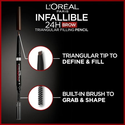 L'Oreal Paris Eyebrow Liner Brow Filling Triangular Pencil Natural Matte Finish with Spoolie Brush Up to 24H Wear Infallible 24H 8.0 Light Cool Blonde