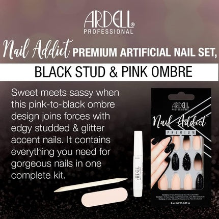 Ardell Addict Black Stud & Pink Ombre 1 Unit