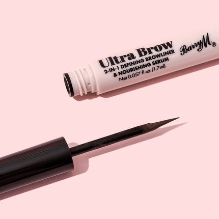 Barry M Ultra Brow 2-in-1 Defining Browliner and Nourishing Serum Medium Brown Tone