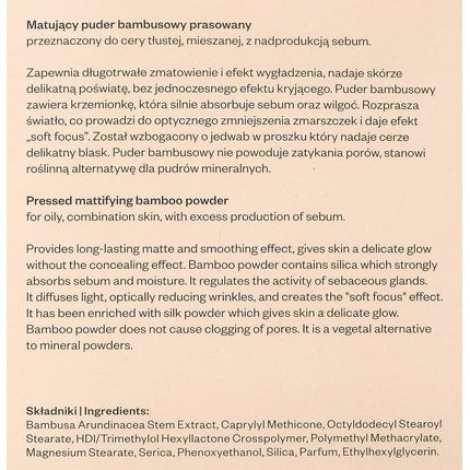 Paese Mattifying Bamboo Powder Pressed 7g - A Perfect Solution For A Matte Finish