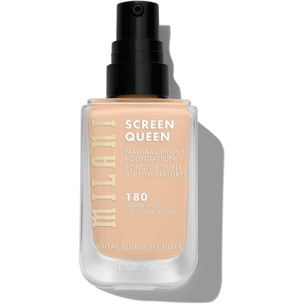 Milani Screen Queen Liquid Foundation Makeup with Digital Bluelight Filter Technology Warm Shell