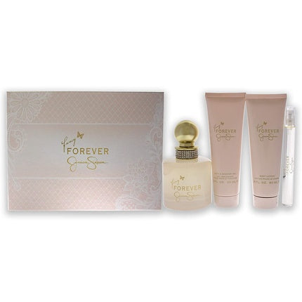 Jessica Simpson Fancy Forever Women 4 Piece Gift Set - 3.4oz EDP Spray, 3oz Body Lotion, 3oz Shower Gel