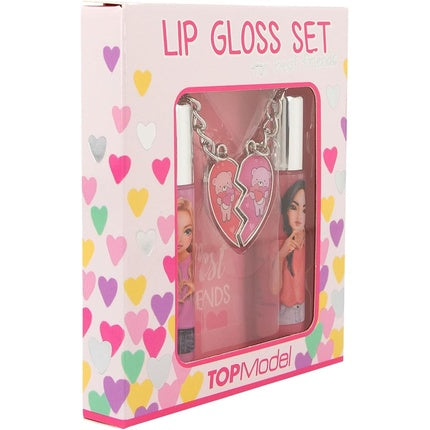 Depesche TOPModel BFF Best Friends Lip Gloss Set in Model Design for Children 2 Glosses with Fruity Fragrance Includes Pendant