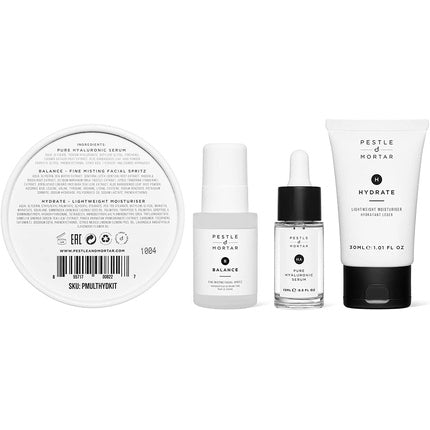 Pestle & Mortar Ultimate Hydration Kit Hyaluronic Acid Face Serum Lightweight Anti Aging Face Moisturizer Hydrating Facial Mist