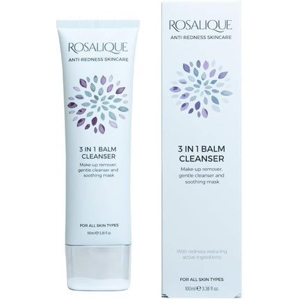 Rosalique 3 in 1 Balm Cleanser for Sensitive Redness-Prone Skin Gentle Makeup Remover Luxurious Cleanser & Soothing Mask