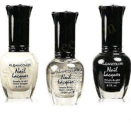 Black and Matte Nail Polish Lacquer Set - Pack of 3