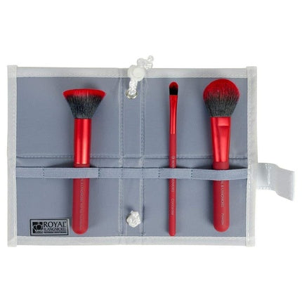 MŌDA Complexion Perfection 4pc Brush Kit - Red 4 Count