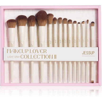 Makeup Lover Light Gray Collection Ii Makeup Brush Set T329-G 14 Pieces
