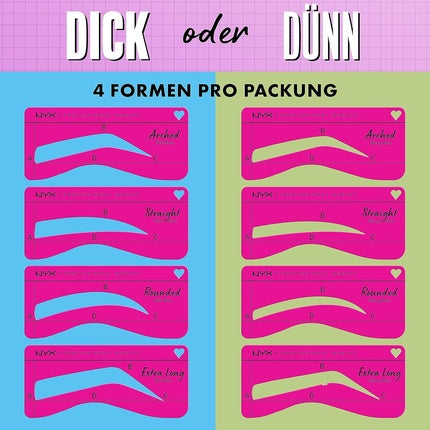 NYX Professional Makeup Thin Eyebrow Stencil Set