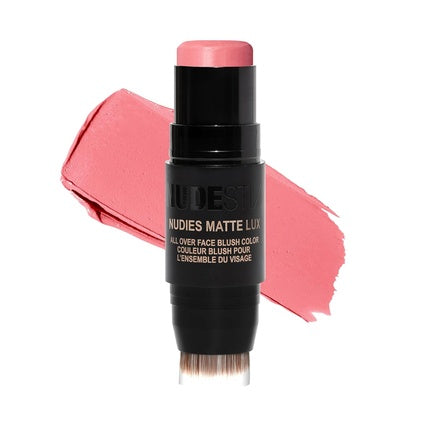 Nudestix Nudies Matte Lux Cream Blush 3-in-1 All Over Face Colour For Cheeks Eyes and Lips with Blending Blush Rosy Posy 1 Count