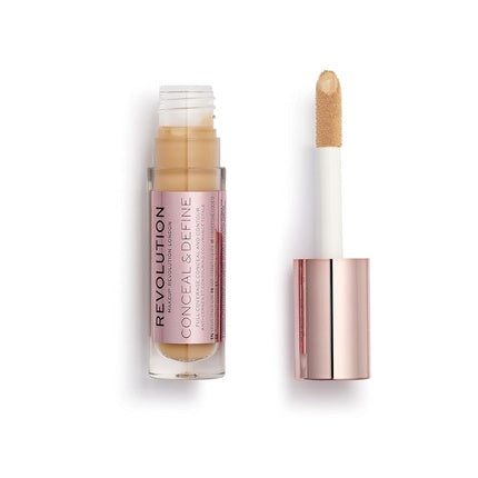 Makeup Revolution Conceal and Define Concealer Full Coverage Matte Finish C9.2 for Medium/Tan Skin Tones Vegan Cruelty-Free 0.7 Fl Oz