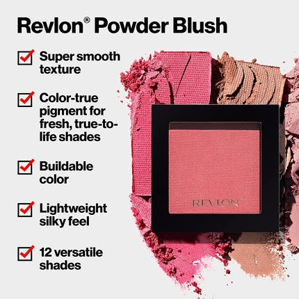 Revlon Blush Powder Blush Face Makeup High Impact Buildable Color Lightweight Smooth Finish 004 Rosy Rendezvous 0.17 Oz